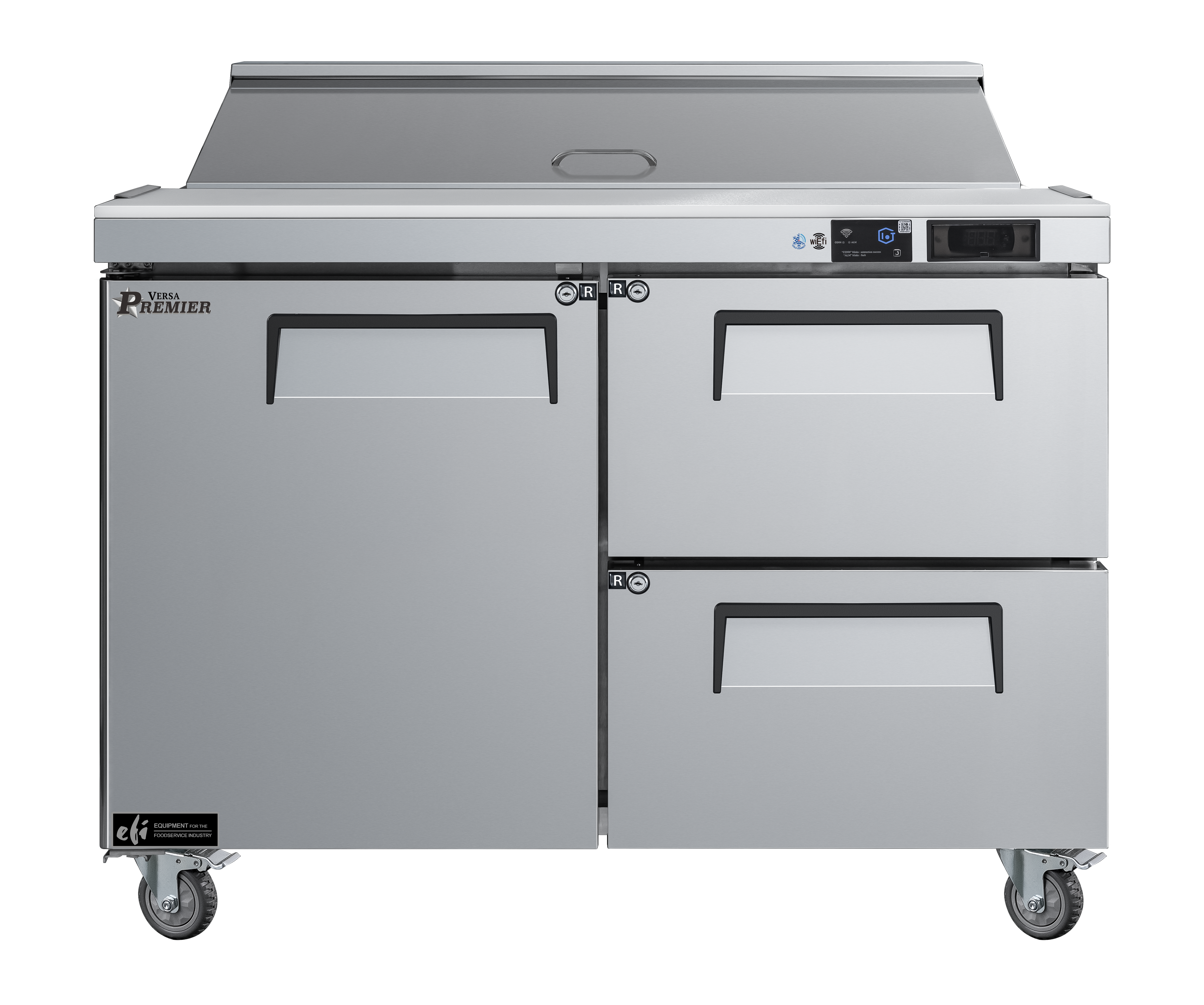 48 Inch 2 Drawer 1 Door Sandwich Cooler Prep Table